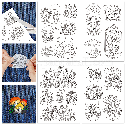 4 Sheets 11.6x8.2 Inch Stick and Stitch Embroidery Patterns DIY-WH0455-016-1