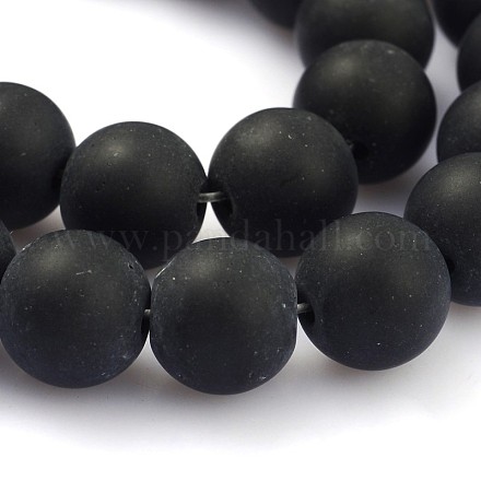 Frosted Glass Round Bead Strands GLAA-J064-10mm-02-1