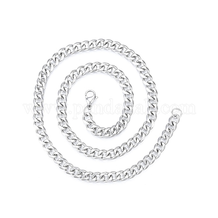 201 из нержавеющей стали кубинский звено цепи ожерелье мужские NJEW-N050-A06-7-50P-1