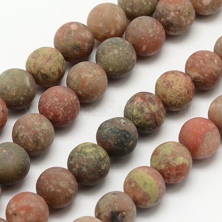Chapelets de perles en unakite naturelle G-D689-10mm-1