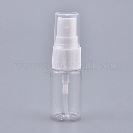 空のポータブルペットプラスチックスプレーボトル  ファインミストアトマイザー  ダストキャップ付き  詰め替え式ボトル  ホワイト  7.55x2.3cm  容量：10ml（0.34液量オンス） MRMJ-K002-B02-1