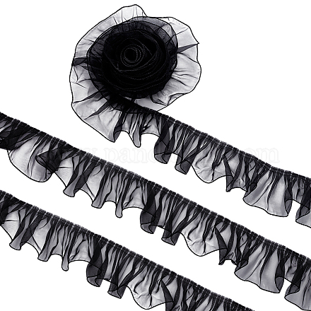 Плиссированная кружевная лента из органзы&nbsp;OCOR-WH0097-42A-1