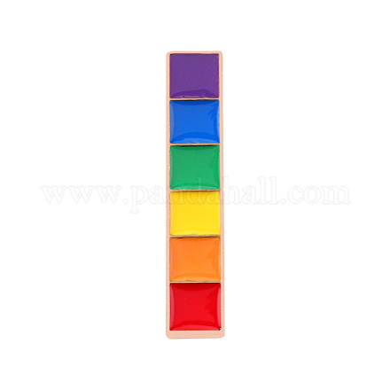 Радужный флаг гордости прямоугольная эмалированная булавка GUQI-PW0001-035-1