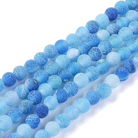 Chapelets de perle en agate naturelle patinée G-L534-05-6mm-1