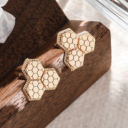 Латунь серьги EJEW-D288-10G-1