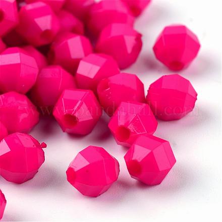 Faceted Oval Opaque Acrylic Beads PAB3044Y-18-1