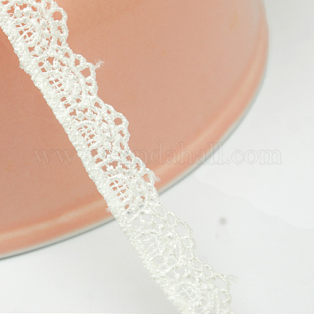 Cinta de nylon con ribete de encaje para hacer joyas ORIB-F001-25-1