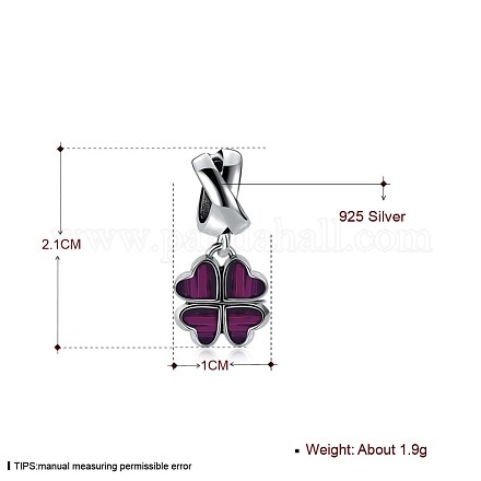 925 Thai Sterling Silver European Dangle Charms OPDL-BB23955-1