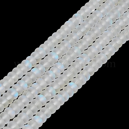 Frosted Transparent Glass Beads Strands FGLA-M002-01I-1