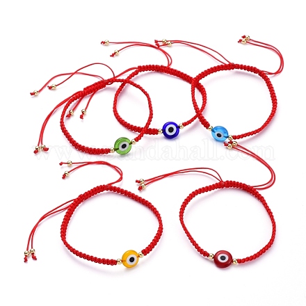 Bracelets de perles de nylon tressés réglables BJEW-JB05293-1