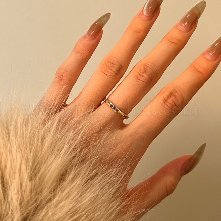 925 перстень из стерлингового серебра с микропаве из кубических цирконий для женщин RJEW-F180-04G-1