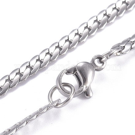 Men's 304 Stainless Steel Cuban Link Chain Necklaces NJEW-G340-01P-1