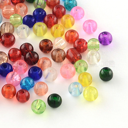 Perles en verre craquelé transparentes CCG-R001-4mm-M-1