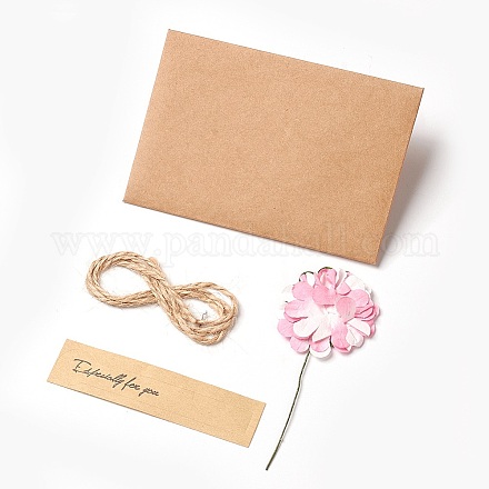 Cartes de souhaits en papier kraft et enveloppes en papier kraft DIY-WH0094-04A-1