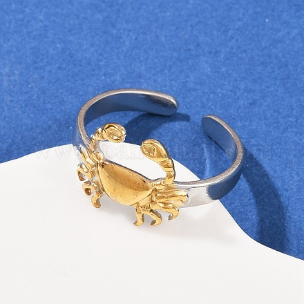 Двухцветные манжетные кольца из нержавеющей стали 304 RJEW-S635-01GP-18-1