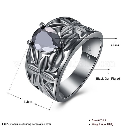 Модные латунные стекла широкие кольца палец кольцо RJEW-BB20308-D-9-1
