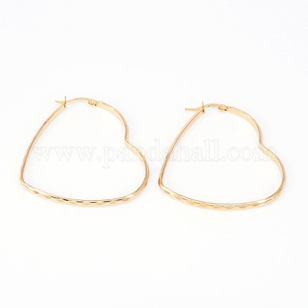 304 Stainless Steel Heart Hoop Earrings EJEW-I174-18-1