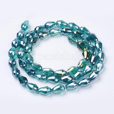 Chapelets de perles en verre électroplaqué X-EGLA-D015-15x10mm-26-1
