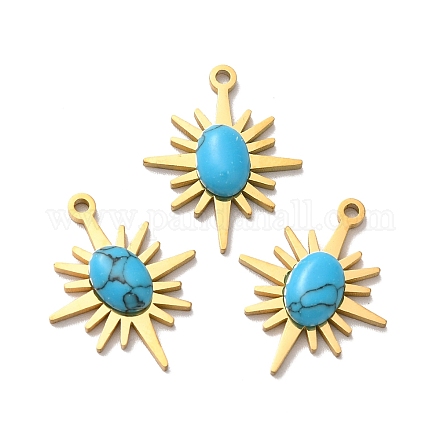 Synthetic Turquoise Pendants STAS-A080-20G-1