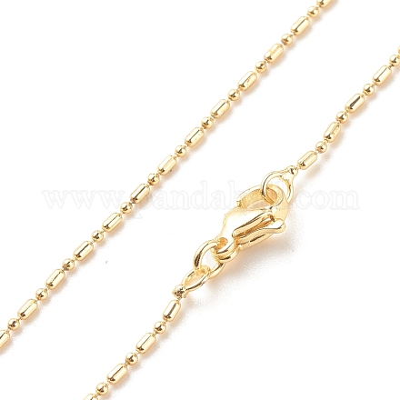 Ожерелье из латунных шариков и звеньев колонны для женщин NJEW-P265-01B-G-1