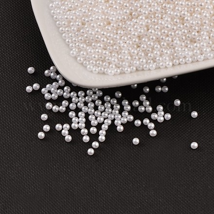 Sin agujero abs imitación de perlas de plástico redondo perlas MACR-F033-3mm-24-1