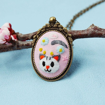 Ожерелье ручной работы с милым котом PW-WG88968-03-1