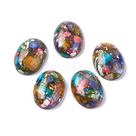 Assembled Synthetic Imperial Jasper and Turquoise Cabochons G-L502-18x25mm-13-1