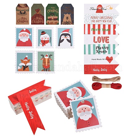 Etiquetas de regalo de tema navideño de papel y etiquetas colgantes CDIS-SZ0001-09-1