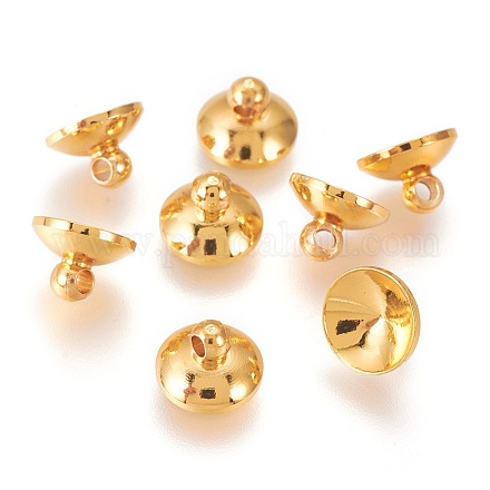 Perle pendenti in ottone con cappuccio KK-E759-06G-1