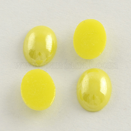 Pearlized Plated Opaque Glass Cabochons X-PORC-S804-10x14-11-1