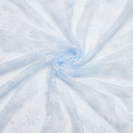 Сетчатая ткань из полиэстера с рисунком снежинки DIY-WH0581-12A-1