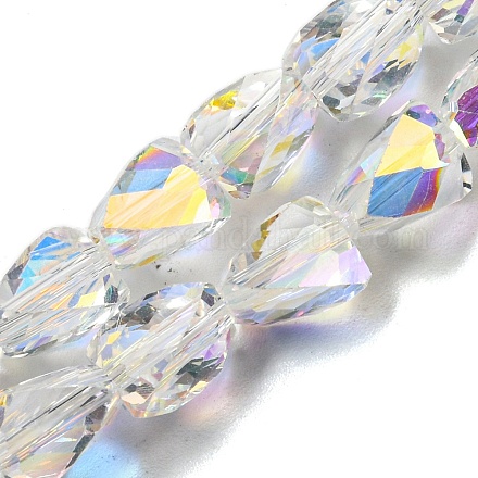 Прозрачные стеклянные бусины гальваническим пряди GLAA-G116-03A-AB02-1