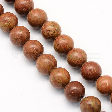 Round Natural Gemstone Beads Strands G-S189-02-1