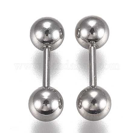 304 Stainless Steel Ball Stud Earrings EJEW-H113-02P-C-1