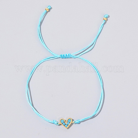 Латунные браслеты с сердечками из кубического циркония TM7606-4-1