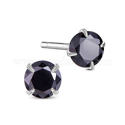 SHEGRACE Rhodium Plated 925 Sterling Silver Four Pronged Ear Studs JE420F-03-1