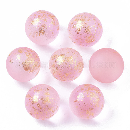 Transparent Spray Painted Frosted Glass Beads GLAA-N035-05D-07-1