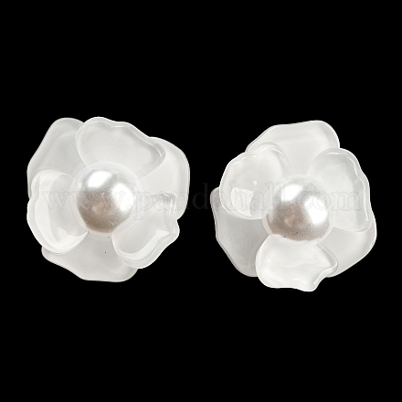Boucles d'oreilles à fleurs en acrylique 3d MACR-K354-01-1