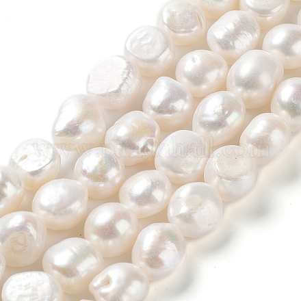 Hebras de perlas de agua dulce cultivadas naturales PEAR-Z002-07-1