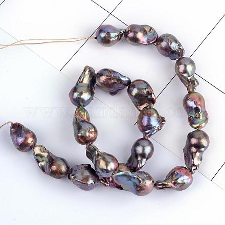 Natural Baroque Pearl Keshi Pearl Beads Strands PEAR-Q006-04C-1