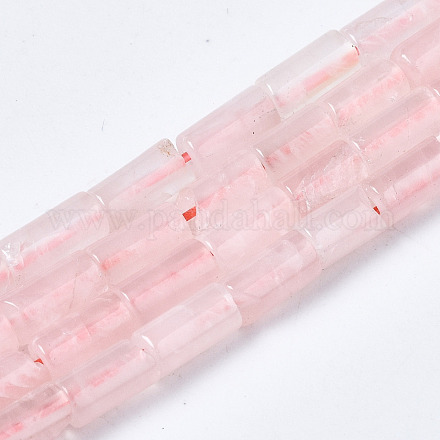 Granos naturales de abalorios de cuarzo rosa G-S366-086-1