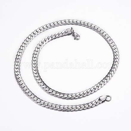 304 Stainless Steel Chain Necklaces NJEW-H445-23P-1
