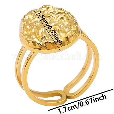 Геометрические минималистичные плоские круглые манжеты из нержавеющей стали 304 DE4322-2-1