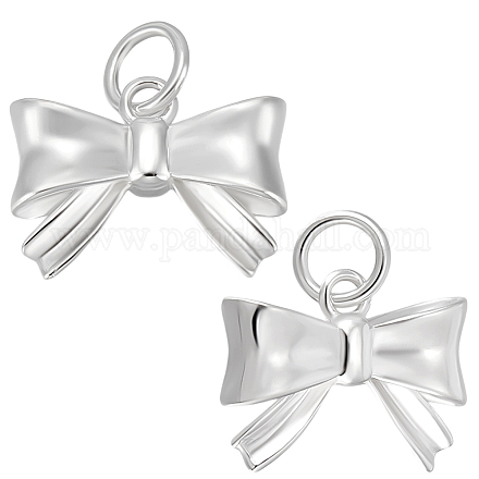 2 шт. 925 подвески-банта из стерлингового серебра STER-BBC0007-90-1