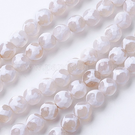 Grado naturale un fili di perle di agata G-G752-03-6mm-1