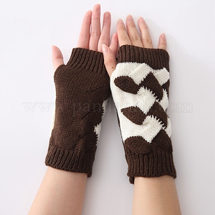 Gants sans doigts à tricoter en fils de fibres de polyacrylonitrile COHT-PW0001-13C-1
