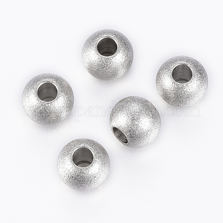 202 Stainless Steel Textured Beads STAS-K154-E-72P-1