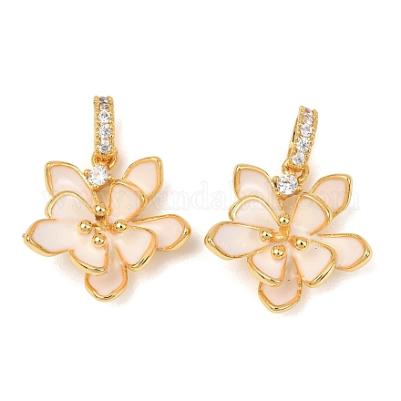 Кулоны с эмалью из латуни с прозрачным кубическим цирконием KK-G543-08G-01-1