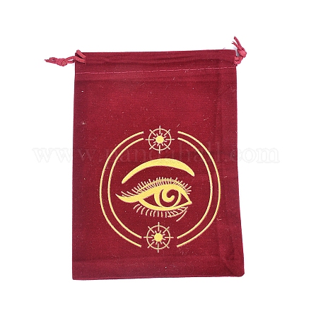 Pochettes de tarot à imprimé oeil de velours PW-WG17539-06-1