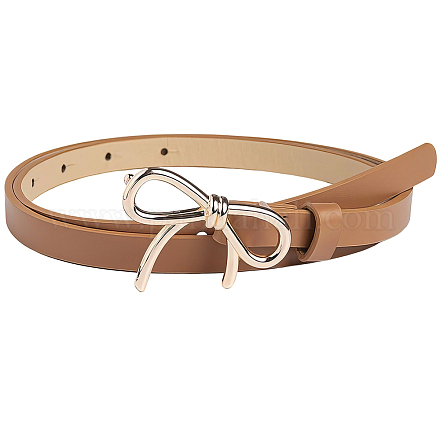 Ремни-цепочки из искусственной кожи с бантом из сплава для женщин AJEW-WH20019-67G-03-1